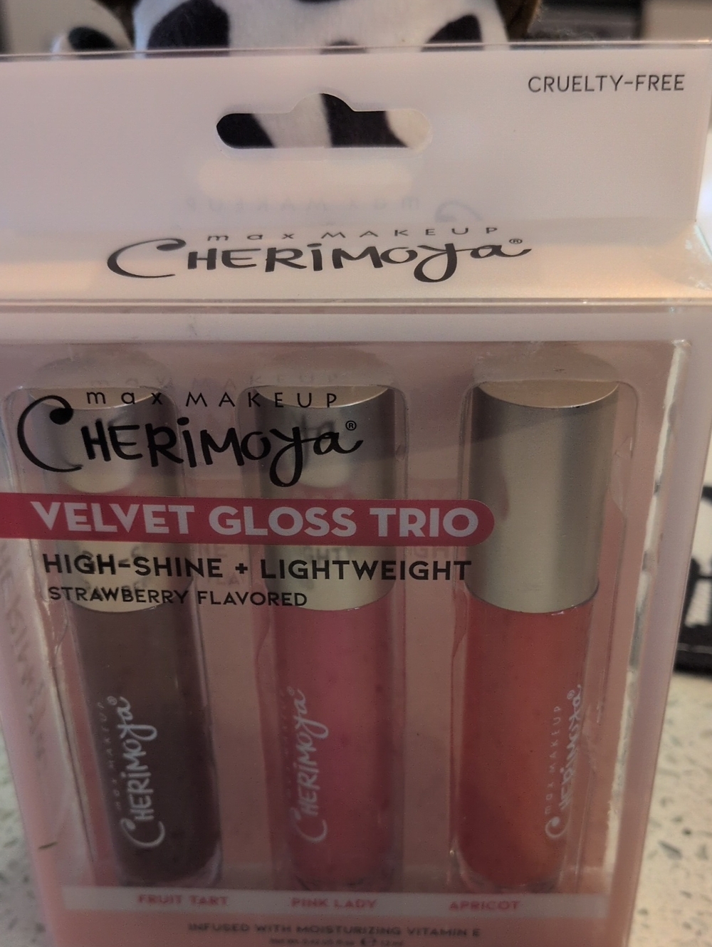 CHERIMOYA Velvet Gloss Trio - Pink, Coral & Brown High-Shine Lip Gloss Set